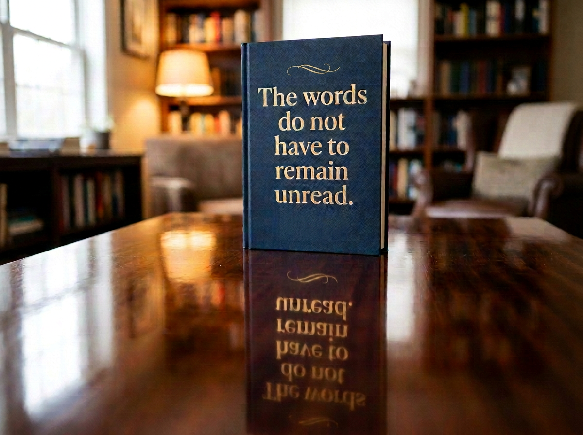 Book cover reading “The words do not have to remain unread. Elias Vance A Novel”